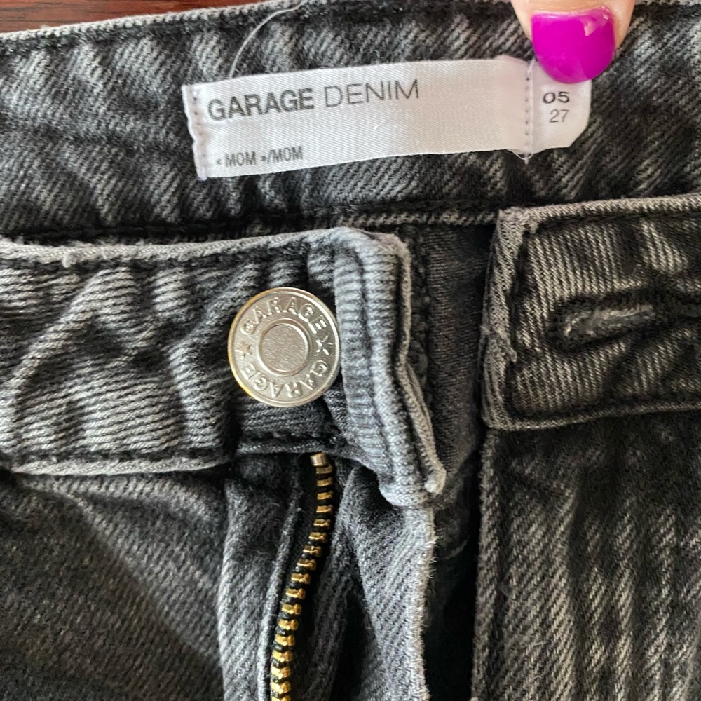 Garage black denim mom jeans